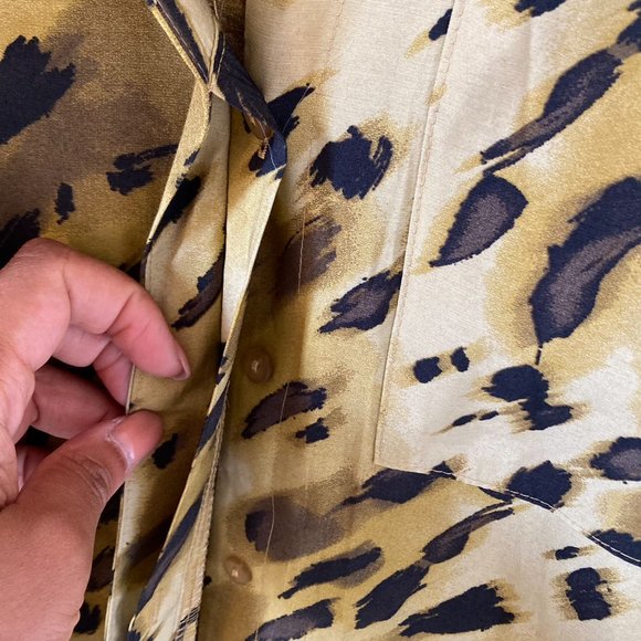 Primark Women's Black Animal Print Lime Green Slim Fit Shirt Size 18 - Picture 11 of 14